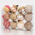 Juncox 12 Pcs Burlap Christmas Ball Ornaments 3.15in Rustic Natural Jute by Deal US