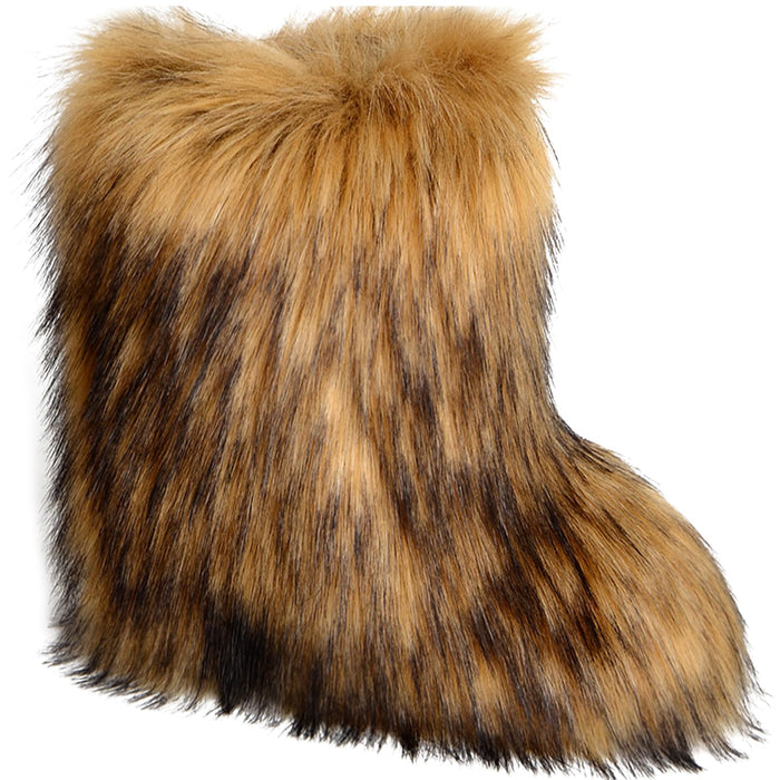 Valpeak Women's Snow Boots Knee High Flat Heel Faux Fur Natural Size 9 by Deal US
