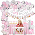 Shempeium Winter Onederland 1st Girl Banner Snowflake Pink Garland by Deal US