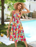 Kate Kasin Womens Floral Wedding Guest Dress Sleeveless Blue Leaves Size M by Deal US