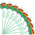 Potchen 12 Pcs Green Glitter Spiral Reusable Plastic Drinking Straws by Deal US