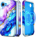 Military-Grade Drop Test Slim Shockproof Case for iPhone 17 Pro 6.3" Marble Cobalt Violet by Merch Section