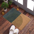 Qabliqo Boho Welcome Door Mat Mid Century Modern Green Chenille 17x30 Inch by Deal US