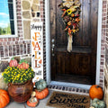 AUSTAB Happy Fall Y'all Wooden Porch Sign 47.2" x 7.8" White Autumn Decor by Deal US