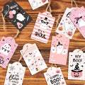 MOZUI Halloween Thank You Tags 60pcs Pink Black Ghost Pumpkin Kraft Paper by Deal US