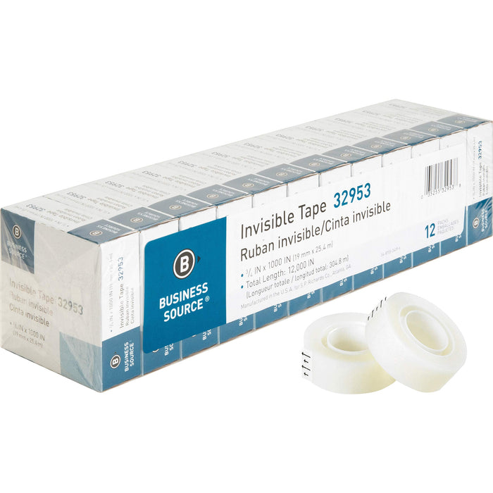 Business Source Premium Invisible Tape Value Pack 12 Rolls Clear by Deal US