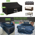 Rimwig Waterproof Outdoor Sofa Cover 89x89in V-Shape Black 420D Oxford Fabric by Deal US