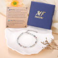 Moonstone Beaded Bracelet for Women - Adjustable Silver Boho Healing Crystal Jew