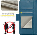 PU Leather Magnetic Flip Wallet Case for Samsung Galaxy Z Fold 6 with Card Holder Kickstand Blue by Merch Section