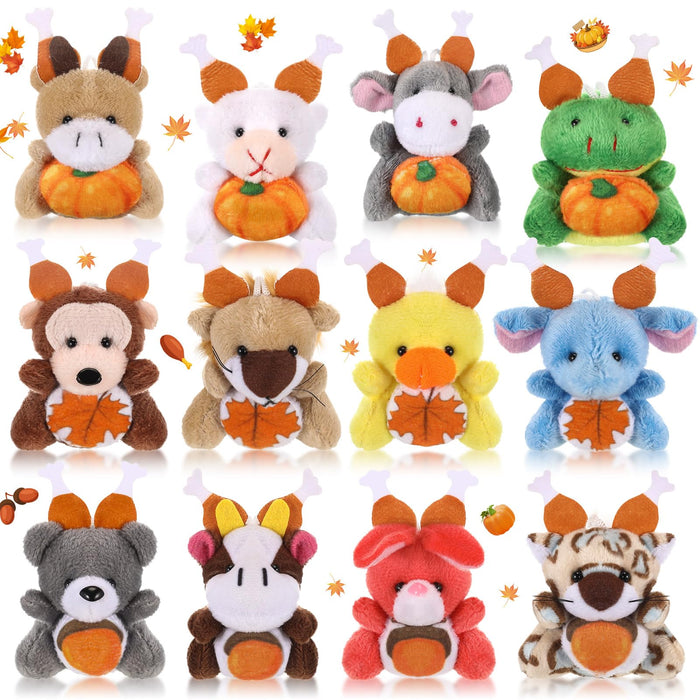 Blueweenly Thanksgiving Mini Plush Toys Pumpkin Maple 12 Pcs 2.76-3.15in by Deal US