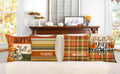 4TH Emotion Fall Pillow Covers 18x18 White Pumpkin Check Set of 4 by Deal US