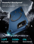 Magnetic Case for iPhone 17e/16e 6.1" Blue with Privacy Screen Protector and Invisible Kickstand by Merch Section