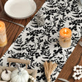 Artoid Mode Pumpkin Leaves Darkness Flower Fall Table Runner Black 13x36 Inch by Deal US