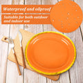 JarThenaAMCS 40Pcs Fall Oval Paper Plates Orange Gold Foil 9x7.7in by Deal US
