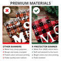 X-Protector Merry Christmas Buffalo Plaid Banner 71x13 Red by Deal US
