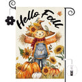 Baccessor Fall Thanksgiving Scarecrow Garden Flag 12.5x18 Inch Burlap by Deal US