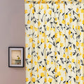DaDa Bedding Set of 2 Botanical Floral Window Curtain Panels - Natural Semi Sheer Yellow Fleur Golden Orange Spring Time Tulips Straight Tailored Edge by DaDalogy Bedding Collection