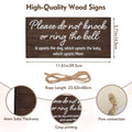 YEWANG Do Not Ring Doorbell Sign Wooden 12x6 Inch Brown with Ropes by Deal US