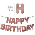 JunyRuny Pre-Strung Happy Birthday Banner Rose Gold Glitter Party Decor by Deal US