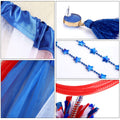 Hicarer 80s Women Tutu Set Pom Pom Headband Necklaces Earrings Red Blue White M by Deal US