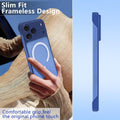 Magnetic Slim Case for iPhone 17 Pro Max Deep Blue Frameless Clear Matte MagSafe Compatible by Merch Section