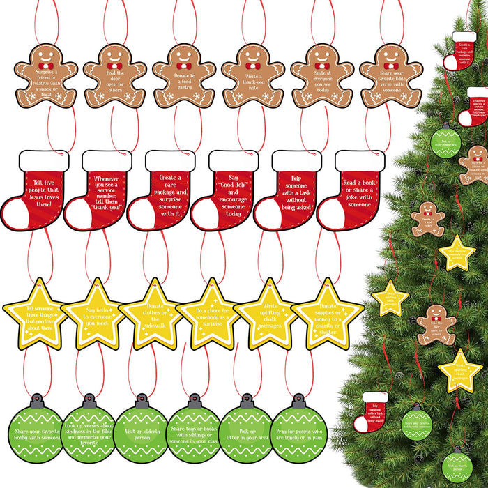 Soulchen 24 Pcs Gingerbread Man Christmas Tree Ornaments with Red Ropes by Deal US
