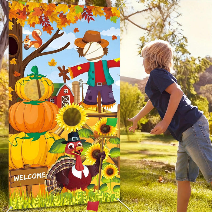 HiParty Thanksgiving Toss Game with 4 Bean Bags, Classic Fall Festival Design by Deal US