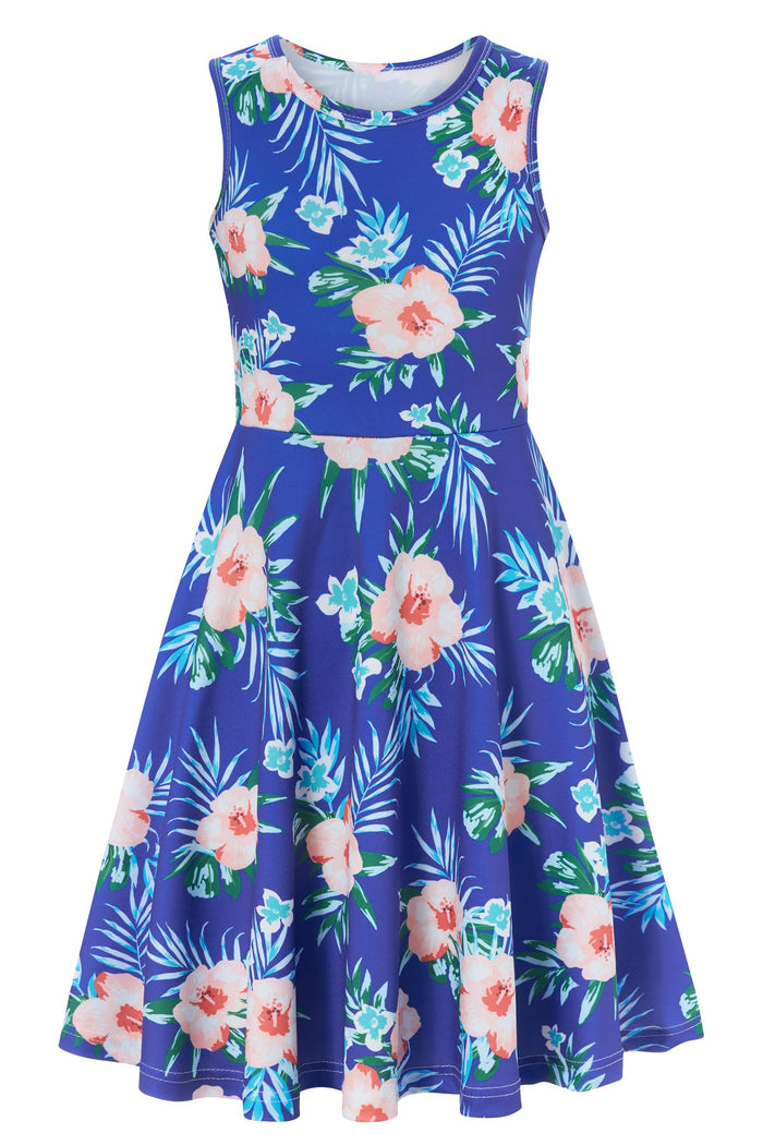 Ahegao Hawaiian Flower Girls Dress Lace 3D Flower Blue Pink Green Size 10 by Deal US