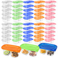 ISUSSER 50Pc Reusable Snack Pack Containers Double Compartment Clear Plastic by Deal US