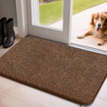 Mibao Front Door Mat Non-Slip Waterproof TPR Backing 31.5x47 Dark Brown by Deal US