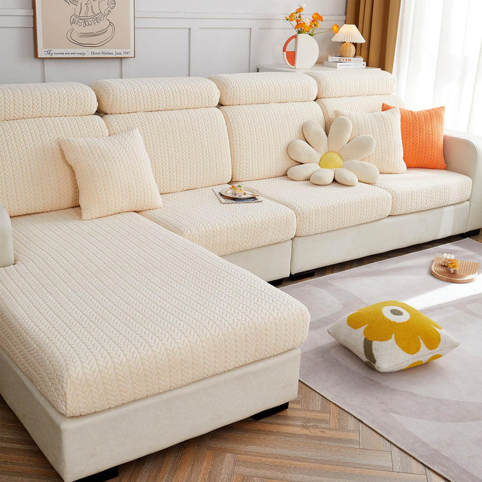 Disayu Sofa Couch Cover Stretch Washable Slipcover Beige Large Double Seat by Deal US