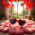 Red Pet Sunglasses Cute Pet Dog Sunglasses Cat Glasses Heart Sun Flower Glasses for Small Dogs Cat Accessories Photos Props Pets Party Decor Dog Sunglasses 1 Pc