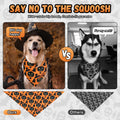 Awumbuk Halloween Dog Bandanas 2 Pack Reversible Pumpkin Spider Web Black by Deal US