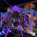 ECOHDT Brighter Spider Webs Halloween Lights 250 Purple LED 16.4Ft 8 Modes by Deal US