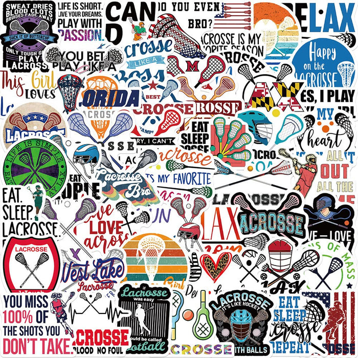 MAXSNOW Lacrosse Stickers Vinyl Decals Waterproof for Water Bottles Laptop Car by Deal US