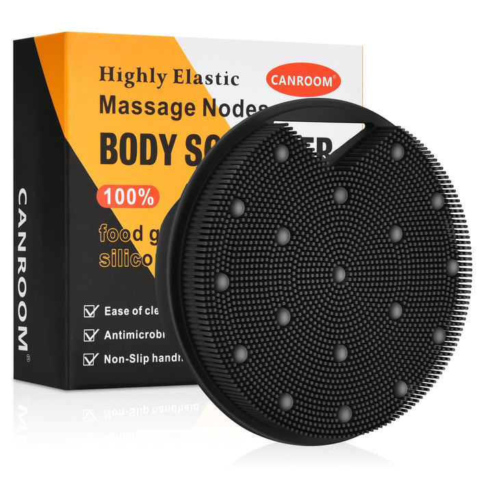 Canroom Silicone Body Scrubber Anti Zinc Infused Exfoliating Black by Deal US
