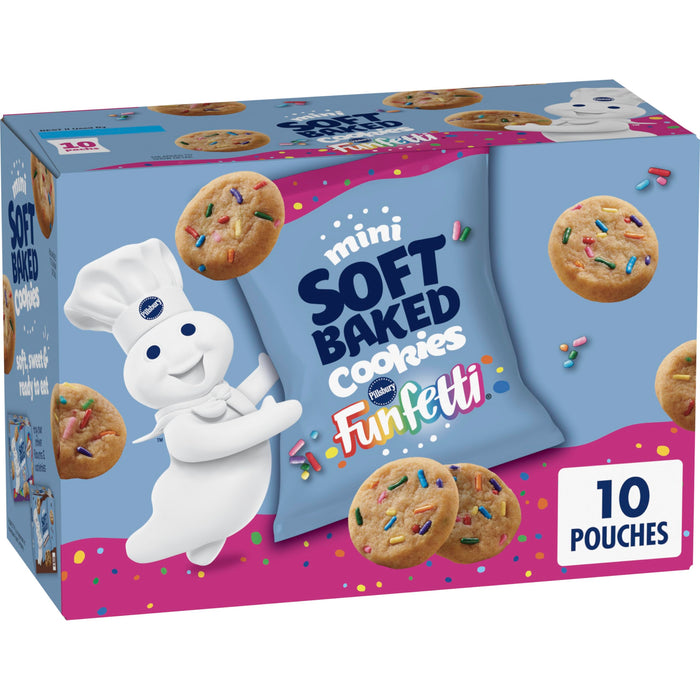 BestBy01/26 Pillsbury Mini Soft Baked Funfetti Cookies Snack Bags 10 Ct 10 oz by Deal US