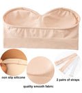PRETTYWELL Strapless Padded Bandeau Bra Wireless Seamless Beige Size M by Deal US