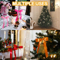 WISEgham Satin Ribbon Bows Christmas Tree Wreath Decor Pink Beige 24 Pc 8.1x9in by Deal US