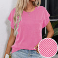 levaca Womens Ribbed Cap Sleeve Crewneck Tee Black Size L by Deal US