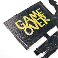Little Man Game Over Wedding Cake Topper Double-sided Black Glitter 5.5x4.5in by Deal US