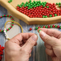 DECYOOL Christmas Jewelry Beads Set 1800pcs Red Green Silver Gold Small by Deal US