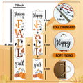 AUSTAB Happy Fall Y'all Wooden Porch Sign 47.2" x 7.8" White Autumn Decor by Deal US
