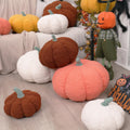 RoseCraft Pumpkin Throw Pillows 3Pc Brown 12/10/8in Fall Thanksgiving by Deal US