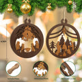 Yelsky Jesus Christmas Nativity Ornaments Wooden Set 2pcs Natural Wood by Deal US