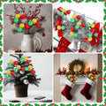Suncalla Christmas Tree Ball Picks Satin Red Green Gold 7.9'' 12 Pcs by Deal US