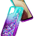 Compatible with Samsung Galaxy A42-5G Phone Case, Aqua/Purple | Sparkly Glitter