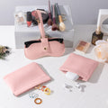 GQIRIL Mini Travel Cosmetic Bag Set 3PCS Waterproof Leather Pink by Deal US