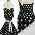 HAPNBCELE Vintage 1950s Halter Polka Dot Dress Black Size X-Large by Deal US