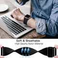 Lerobo Compatible with Apple Watch Band 44mm 46mm Series 11 10 9 8 SE Ultra 3 2 1 42mm 45mm 49mm for Men iWatch Bands Womens Series 7 6 5 4 3 SE2 SE3, Elastic Nylon Solo Loop Sport Strap, Black